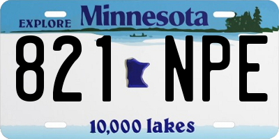 MN license plate 821NPE