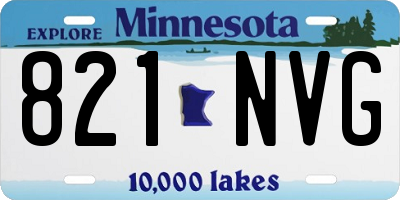 MN license plate 821NVG