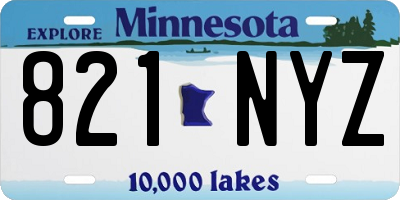 MN license plate 821NYZ