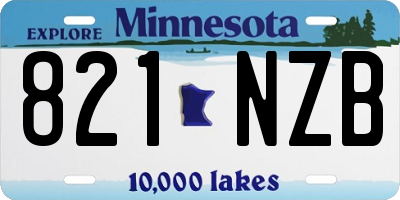 MN license plate 821NZB