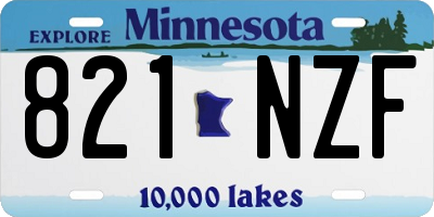 MN license plate 821NZF
