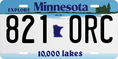 MN license plate 821ORC