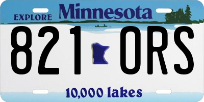 MN license plate 821ORS
