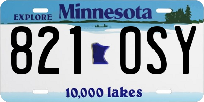 MN license plate 821OSY