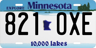 MN license plate 821OXE