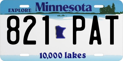 MN license plate 821PAT