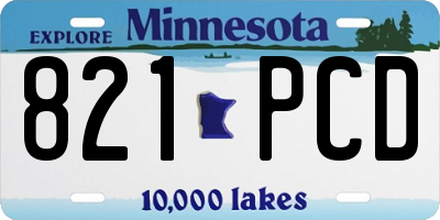 MN license plate 821PCD
