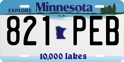 MN license plate 821PEB