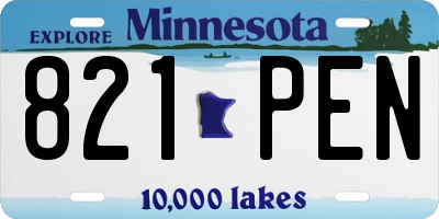 MN license plate 821PEN