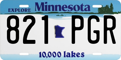 MN license plate 821PGR