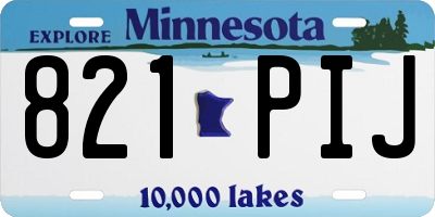 MN license plate 821PIJ
