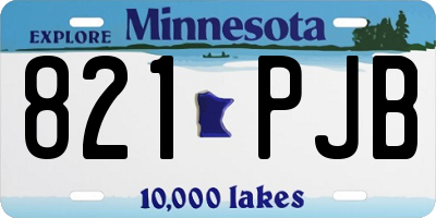 MN license plate 821PJB