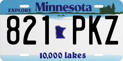 MN license plate 821PKZ