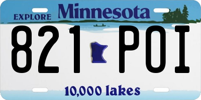 MN license plate 821POI