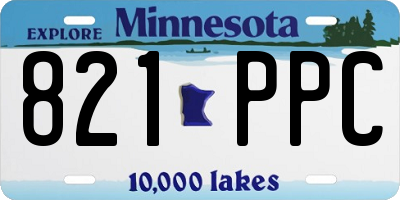 MN license plate 821PPC