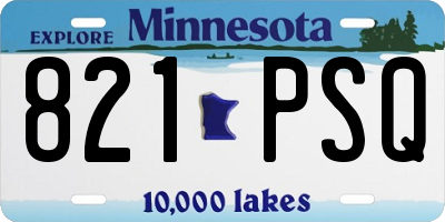 MN license plate 821PSQ