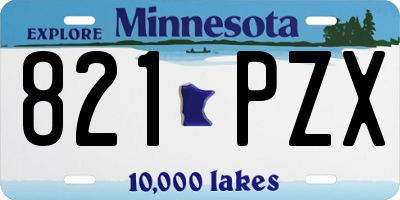 MN license plate 821PZX
