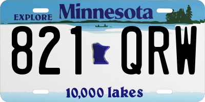 MN license plate 821QRW