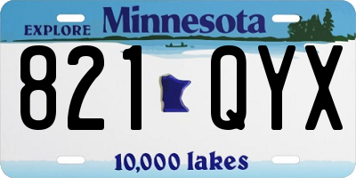 MN license plate 821QYX