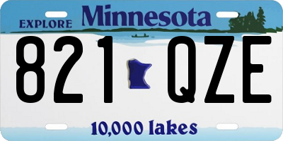 MN license plate 821QZE