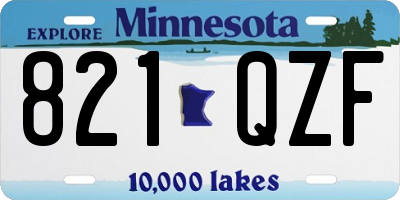 MN license plate 821QZF