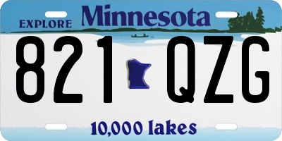 MN license plate 821QZG