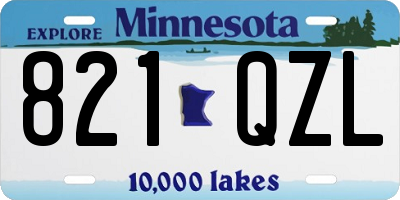 MN license plate 821QZL