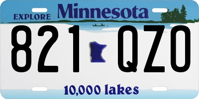 MN license plate 821QZO