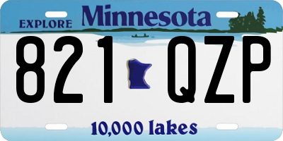 MN license plate 821QZP