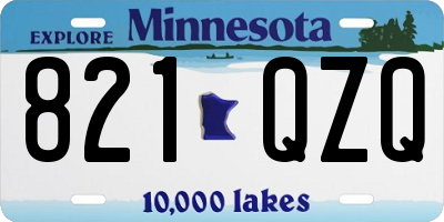 MN license plate 821QZQ