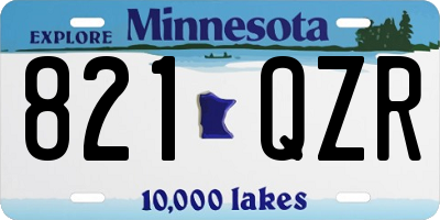 MN license plate 821QZR