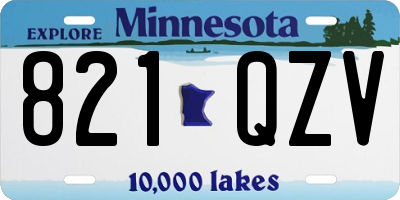 MN license plate 821QZV