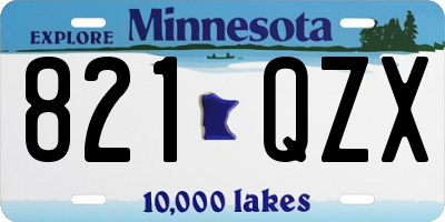 MN license plate 821QZX