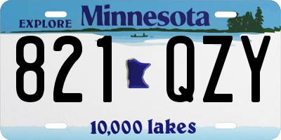 MN license plate 821QZY