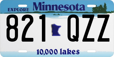 MN license plate 821QZZ