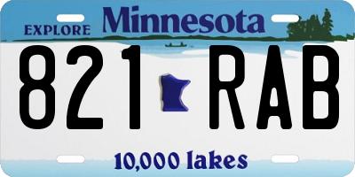 MN license plate 821RAB