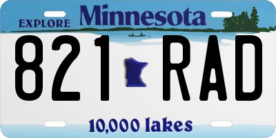 MN license plate 821RAD