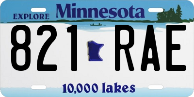 MN license plate 821RAE