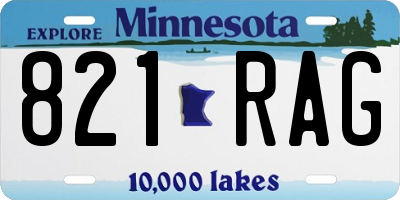 MN license plate 821RAG