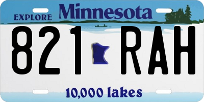 MN license plate 821RAH