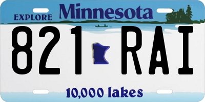 MN license plate 821RAI