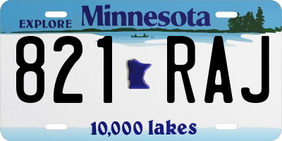 MN license plate 821RAJ