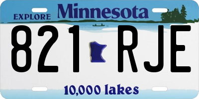 MN license plate 821RJE