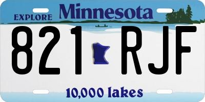 MN license plate 821RJF