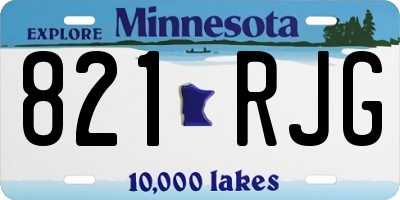 MN license plate 821RJG