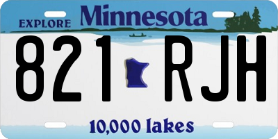 MN license plate 821RJH
