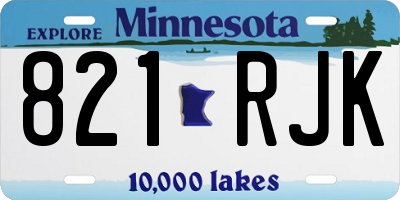 MN license plate 821RJK