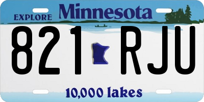 MN license plate 821RJU