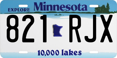 MN license plate 821RJX