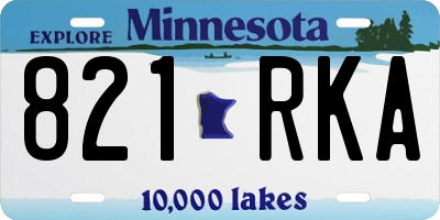 MN license plate 821RKA